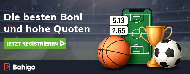 Sportwetten Bonus Anzeige mit Pokal und Sportbällen auf dem Smartphone